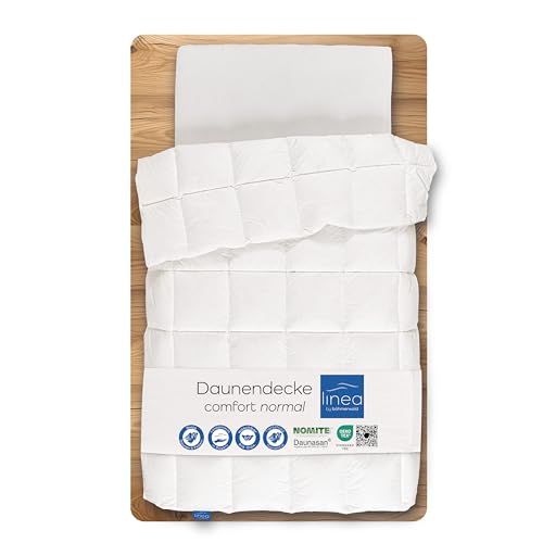 LINEA by böhmerwald Comfort Daunendecke normal, 90% Daunen / 10% Federn, weiß, 135 x 200