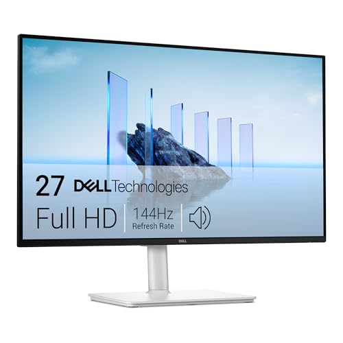 Dell 27 Plus Monitor - S2725HSM, Full HD (1920x1080), 144Hz, IPS, 1ms MPRT, AMD FreeSync, 99% sRGB, Höhenverstellbar, Eingebaute Lautsprecher, 2 HDMI, 3 Jahre Garantie, Weiß