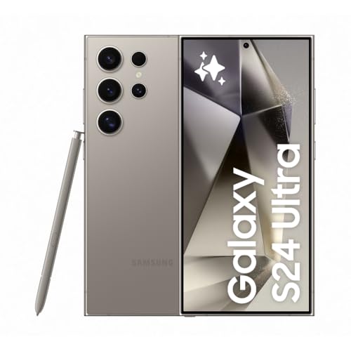 Samsung Galaxy S24 Ultra AI Smartphone, Android-Handy ohne Vertrag, 12GB RAM/512GB Speicher, 200-MP-Kamera, S Pen, Lange Akkulaufzeit, Titanium Gray, 3 Jahre Herstellergarantie