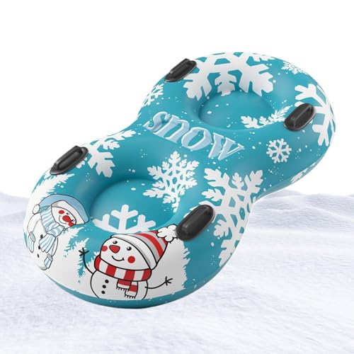Snow Tubes Heavy Duty - Aufblasbarer Schlitten für 2 Personen | Doppelpersonen-Schneeröhren | für Outdoor-Winterspiele Kinder Jugendliche Erwachsene Familienurlaub Urlaub