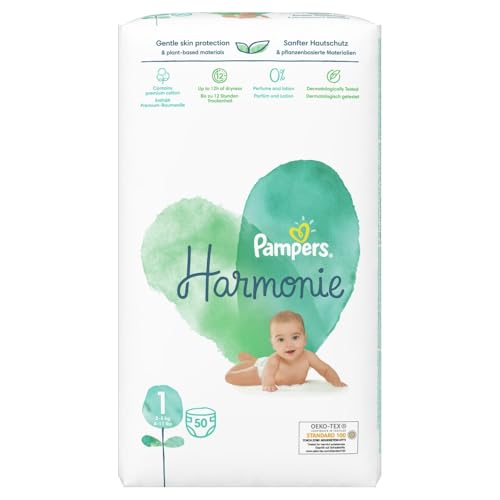 Pampers Harmonie (Pure) Windeln, Größe 1, 2-5 kg, 50 Stück