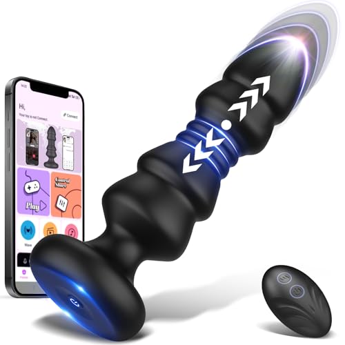 Stoßende Sexspielzeuge Analplugs - Analspielzeug APP Fernbedienung vibrierend Analplug, 12 vibrierenden & Stoßender Prostata Massager, Analsexspielzeug für Männer und Frauen