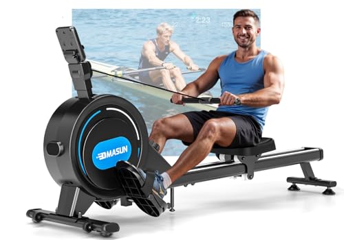 DMASUN Rudergerät für Zuhause, [2026 Neu] Magnetisches Rudergerät mit Upgrade Doppel-Slide-Rails Ultraleise Rudermaschine, 16 Widerstandsstufen, LCD-Datenanzeige, Bis 160kg Belastbar