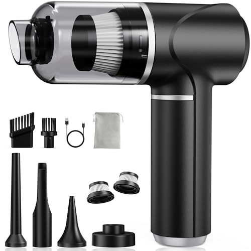 Handstaubsauger Akku Kabellos 30000Pa - Auto Staubsauger mit Bürstenloser Motor Stark Mini Autostaubsauger Handsauger für Autos, Büros, Küche, Schlafzimmer, Wohnzimmer, Tierhaare Piarhlie