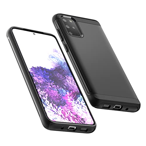 JETech Stoßfest Hülle für Samsung Galaxy S20, Zwei Layer Robust Schützend Handyhülle met Stoßdämpfung Schutzhülle (Schwarz)
