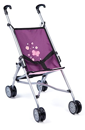 Bayer Design 30157AA Puppenbuggy, Puppenwagen mit integrierten Sicherheitsgurt, leicht faltbar, klappbar, Schmetterling, 51 x 27 x 55 cm