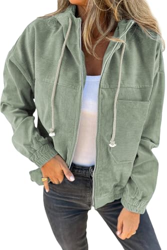 YUTILA Cord Jack Damen frühling Herbst Übergangsjacke