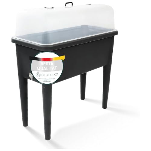 Hochbeet Kunststoff 76x37x84,5 cm | Robuster PP-Kunststoff mit abnehmbaren Beinen und Haube | Frühbeet für Garten und Balkon | Gemüsebeet im modernem Design