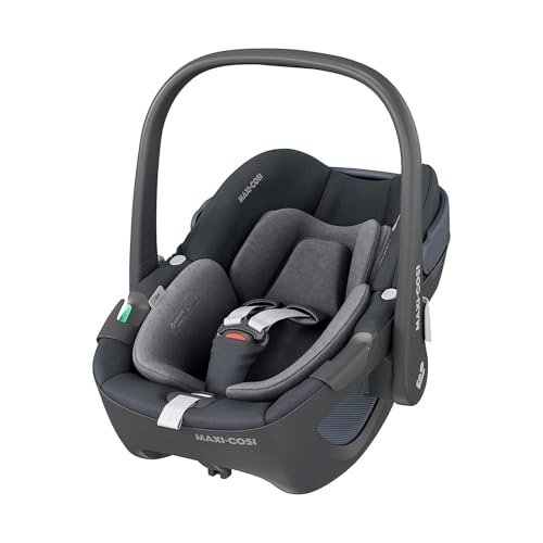 Maxi-Cosi Pebble 360 i-Size Babyschale Drehbar, Neugeborenen Autositz 360 Grad, 0–15 Monate (40–83 cm), Drehung mit einer, ClimaFlow, Easy-In-Gurt, G-CELL Seitenaufprallschutz, Essential Graphite