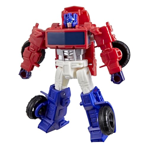 Transformers Cyberworld Cyber Optimus Prime Offroad, 10 cm große Action-Figur mit 4 Schritten zur Verwandlung zum Truck, Superheld für lustige für Kinder ab 6 Jahren