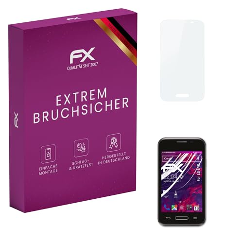 atFoliX Glasfolie kompatibel mit LG L40 Displayfolie, 9H Hybrid-Glass FX Schutzpanzer Folie