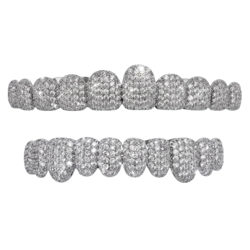 Muwirru Grillz Zähne,Grillz,Silber Mit Klebehilfen