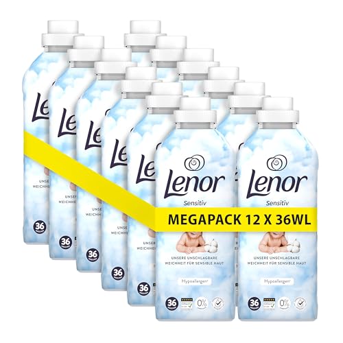 LENOR Flüssigwaschmittel Universal Vollwaschmittel 12er Pack (36 Waschladungen pro Flasche), Aprilfrisch, Langanhaltende Frische, Geruchsentfernung Bei Kaltwäsche