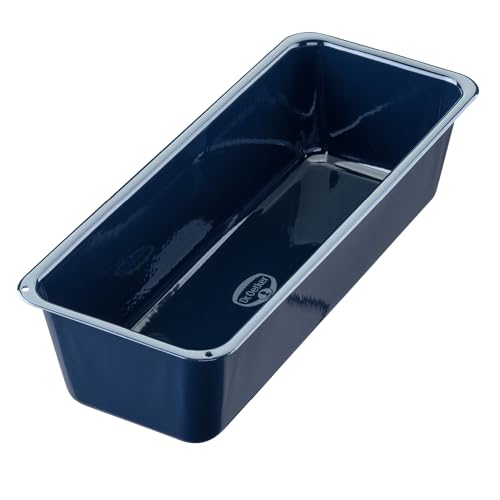 Dr. Oetker Kastenform 30 cm Back-Liebe Emaille – Schnitt- & kratzfeste Backform mit Emaille Beschichtung – 30er Kasten Brotbackform in Dunkelblau