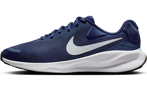 Nike Revolution 7 Straßenlaufschuh für Herren, Midnight Navy/Pure Platinum-Black-White, FB2207-400, 43 EU (9.5 US)