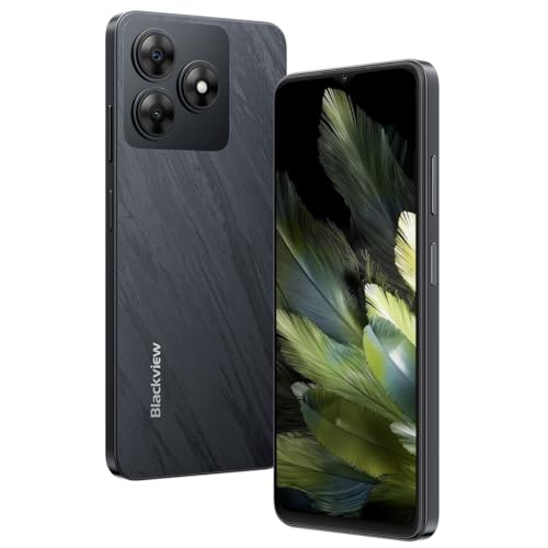 Blackview Wave 8 4G Android 14 Smartphone ohne Vertrag, 12GB+128GB (2TB Externer SD), 6,56'' HD+ Bildschirm (Augenkomfort-Modus), 13MP+8MP, Dual-SIM Handy, Smart-K Box Lautsprecher, GPS Schwarz