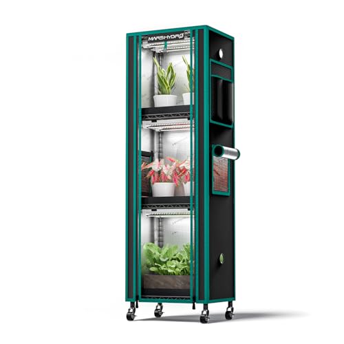 MARS HYDRO 2025 Plant Stand with Grow Lights 4-Tier Plant Shelf with 6 Full Spectrum LED Lamps (54W, 12‘’) & Grow Tent Mini Greenhouse for Vegetables, Seedlings, Plant Growth 5000K, 16x12x47''