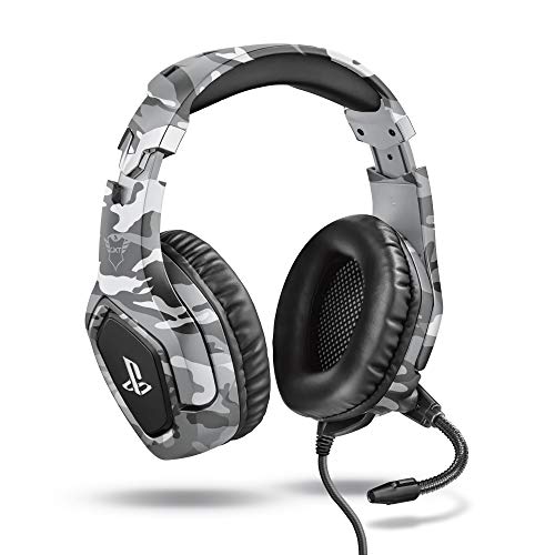 Trust Gaming Headset GXT 488 Forze-G - Offiziell Lizenziert für PlayStation - PS4 und PS5 Headset mit Klappbarem Mikrofon und Einstellbarem Kopfbügel, 3.5mm, Over-Ear Kopfhörer mit Kabel - Grau