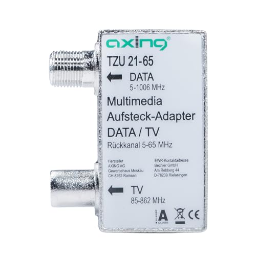 Axing TZU 21-65 Multimedia-Aufsteckadapter Verteiler für Kabelmodem und TV