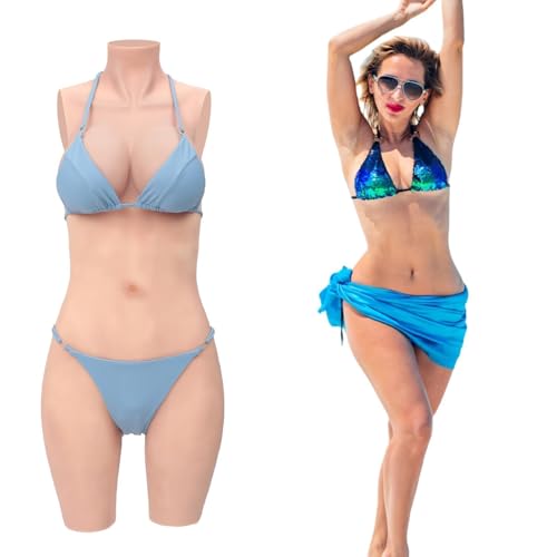 CYOMI Silikon Brüste Brustformen Realistisch Brustplatten Mit Katheter silikon Bodysuit für Crossdresser Transgender Cosplay（Elfenbeinweiß,C Cup）