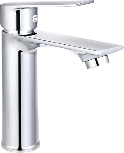 Cieex Wasserhahn Bad, Waschtischarmatur aus Edelstahl, Einhebelmischer für Waschbecken mit Keramikkartusche, Wassersparend Chrom