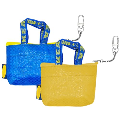 PHCOZY 2 Pcs Mini Tasche Tüte Reißverschluß Kette für Schlüsselbund