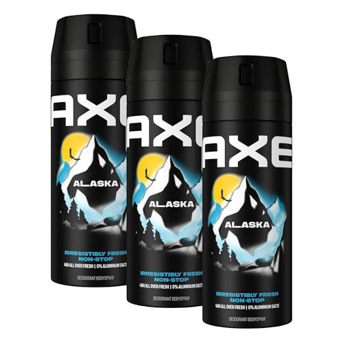 Axe Bodyspray Alaska Deo ohne Aluminium bekämpft geruchsbildende Bakterien und unangenehme Gerüche 150 ml 1 Stück (Packung mit 3)