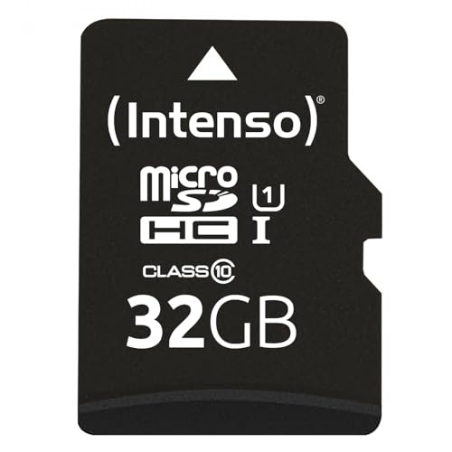 Intenso Premium microSDHC 32GB Class 10 UHS-I Speicherkarte inkl. SD-Adapter (bis zu 90 MB/s), schwarz