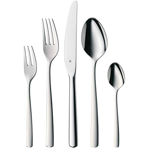 WMF Boston Besteckset 30-teilig für 6 Personen – Cromargan Edelstahl 18/10, poliert und rostfrei, spülmaschinenfest, Monobloc-Messer mit langlebiger Schärfe, elegantes Essbesteck für Alltag und Gäste