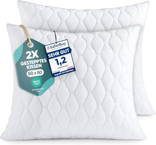 Utopia Bedding kopfkissen 80x80 cm 2er Set Kissen für Bett und Dekokissen
