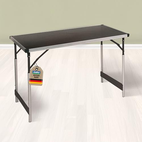mako Multifunktionstisch Profi – Höhenverstellbarer Mehrzwecktisch 60 x 100 cm - Campingtisch, Klapptisch Markttisch, Beistelltisch zum Campen, im Garten oder für Festivals und Märkte