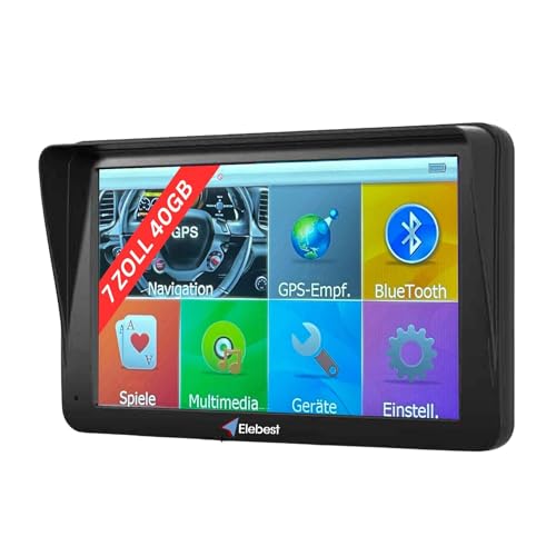 Elebest City 70A Navi – 7 Zoll (17,8 cm) GPS Navigationsgerät für Auto & Wohnmobil 2025 | 40GB Speicher, Bluetooth, Freisprecheinrichtung, Radarwarner, Europa-Karten mit lebenslangen Updates