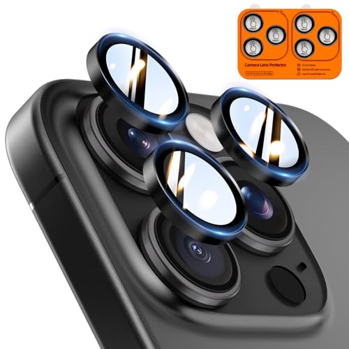TOCOL 2 Sets für iPhone 14 Pro, iPhone 14 Pro Max Kameraschutz, Ultra HD Individualschutz, 9H+ Härte Robuster Kratzfestes, Einfache Montage, Kamera Schutz für iPhone 14 Pro / 14 Pro Max, Schwarz