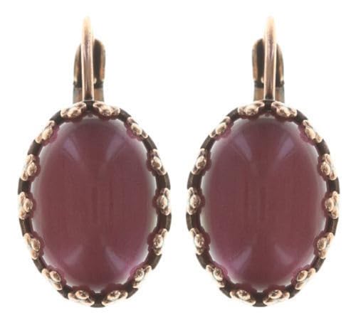 Konplott: Ohrringe Jelly Star, schlichte ovale Glasohrringe in Prinzess-Fassung, für Damen/Frauen (altrosa)