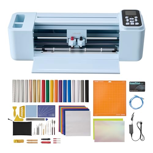 VEVOR Vinylschneidemaschine 30 cm, Schneideplotter/Plottermaschine mit Steuerung (Knopf/Bildschirm), Kompatibel mit Mac/Windows/Android/iOS, Vinylcutter für Bastelarbeiten, Karten & Wohnaccessoires