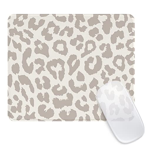 Ksriylm Mauspad,Quadratisches Niedliches Grauer Leopard Mouse Pad,für Büro und Zuhause,Mousepad mit Motiv,wasserdichtes Mousepad,rutschfeste Gummiunterseite,Computer-Mauspads für kabellose Maus