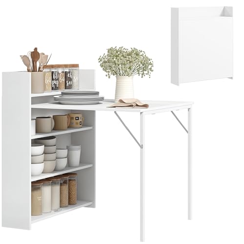HOMCOM Esstisch Klappbar Küchentisch 78,5 x 91 x 93 cm Weiß