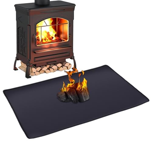 Feuerfeste Unterlage 80 * 50cm Hitzeschutzmatte Unterlage Feuerfeste Matte für Kaminofen Funkenschutzplatte Kaminofen Bodenschutzmatte für Mikrowellen Kaffeemaschinen Luftfritteuse Camping