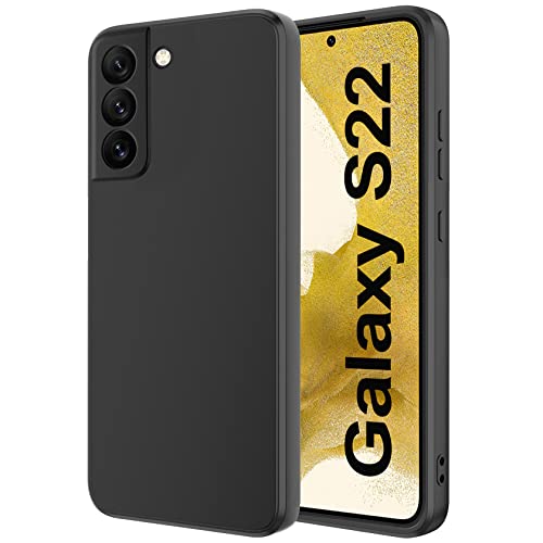 Qasyfanc Handyhülle für Samsung Galaxy S22 5G Hülle, Schwarz
