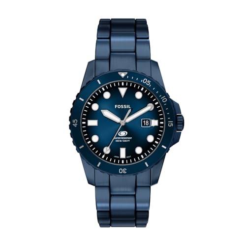 Fossil Herren 42MM Blaue Edelstahl-Uhr, FS6166