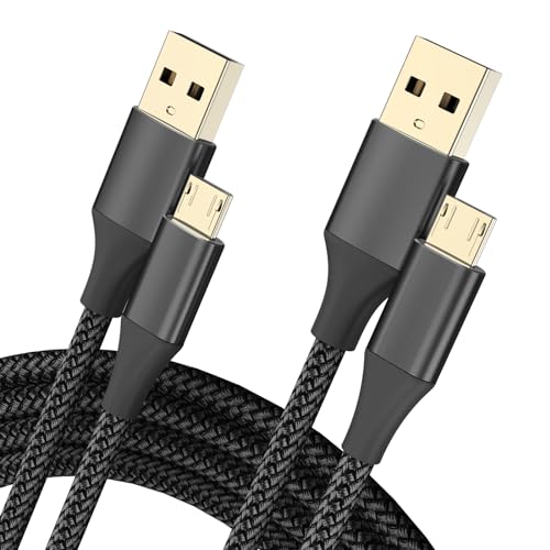 BJIDS USB Kabel, 2Pack 2M Android Ladekabel Lange geflochtene Sync Schnellladekabel Kompatibel mit Samsung Galaxy S6 S7 Edge, Android Phone -Schwarz
