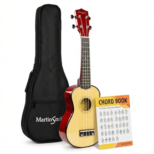 Martin Smith Soprano Ukulele with Ukulele Bag & Chord Book - Natural