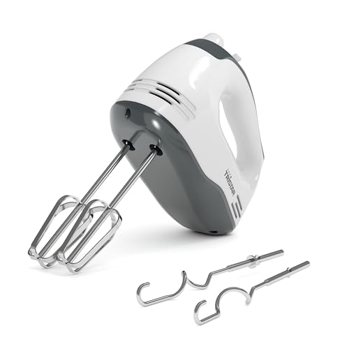 Tristar Handmixer, 5 Geschwindigkeitsstufen, 200W, Ergonomisch, Edelstahl-Rührbesen und Knethaken, Spülmaschinengeeignete Teile, BPA-frei, Mit Auswurftaste, Kompakt und Praktisch, MX-4203