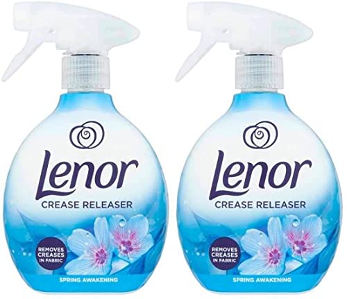 Lenor Faltenlöser Spray entfernt Falten im Stoff, Duft Frühlingserwachen, Doppelpack, 2 x 500 ml