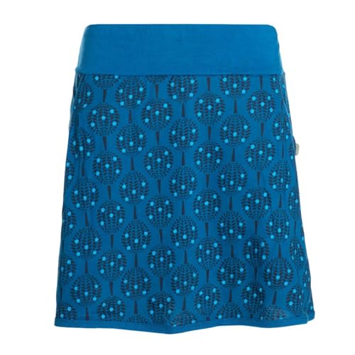 Vishes Alternative Bekleidung - Damen Mini-Rock Baumwolle Blumen-Muster elastischer Bund mit Taschen türkis 42