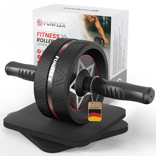 FUNFLEX Bauchroller - Bauchmuskeltrainer Set - Oberkörpertrainings Pack - Home Gym Equipment - Heimfitnessgerät für Männer & Frauen - Ganzkörpertraining - effektives Bauch Muskel Training Zuhause