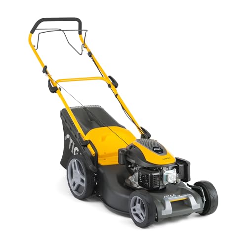 STIGA Combi 53 S Benzin-Rasenmäher, selbstfahrend, 51 cm Stahlmähwerk, 166 CCM Motor, 60 L Grasfangkorb, 3-in-1 Mähsystem, verstellbare Griffe