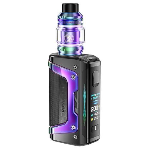 Geekvape Aegis Legend 5 Mod Kit | 200W TC Box Mod (Batterie nicht enthalten) Vape mit Z Sub Ohm Tank 5.5ml Vaper Z Coil Vaporizer Kein Nikotin (Aurora Regenbogen)