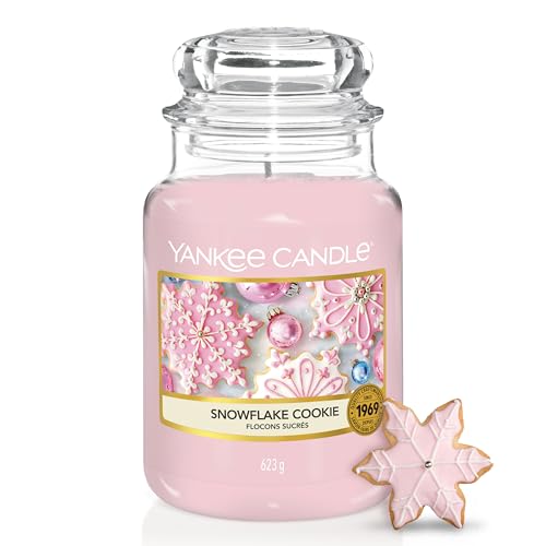 Yankee Candle Duftkerze im Glas (groß) | Snowflake Cookie | Brenndauer bis zu 150 Stunden
