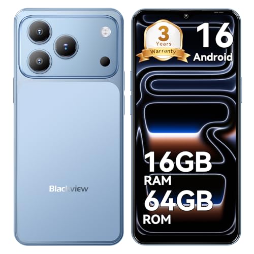 Blackview Wave 7C Smartphone Ohne Vertrag, Android 16 Smartphones 32MP+13MP KI Kamera, 16GB+64GB/2TB, 6.56